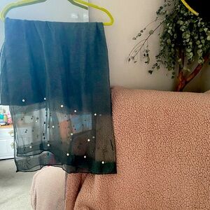 Sheer Scarf with Pearls
